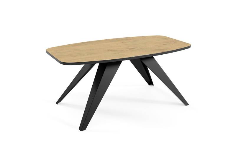 Feldmann-Wohnen Couchtisch Luna (wählbar aus 16 verschiedenen Tischplatten- und 3 Gestellfarben, 1-St., pulverbeschichtetes Gestell, besonders attraktiv, schlicht elegant), 120x60x48cm von Feldmann-Wohnen