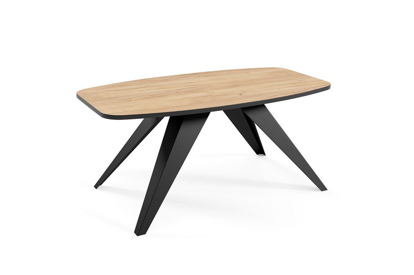 Feldmann-Wohnen Couchtisch Luna (wählbar aus 16 verschiedenen Tischplatten- und 3 Gestellfarben, 1-St., pulverbeschichtetes Gestell, besonders attraktiv, schlicht elegant), 120x60x48cm von Feldmann-Wohnen