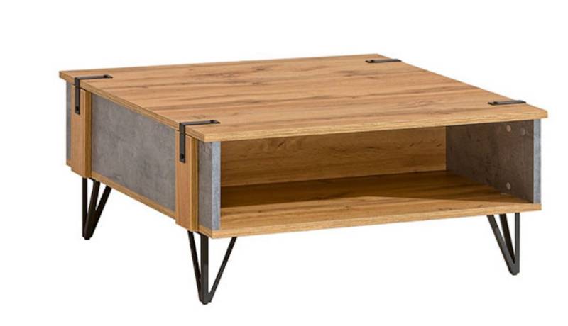 Feldmann-Wohnen Couchtisch Milenium (1-St), 80x80cm Wotan Eiche Beton Millenium von Feldmann-Wohnen