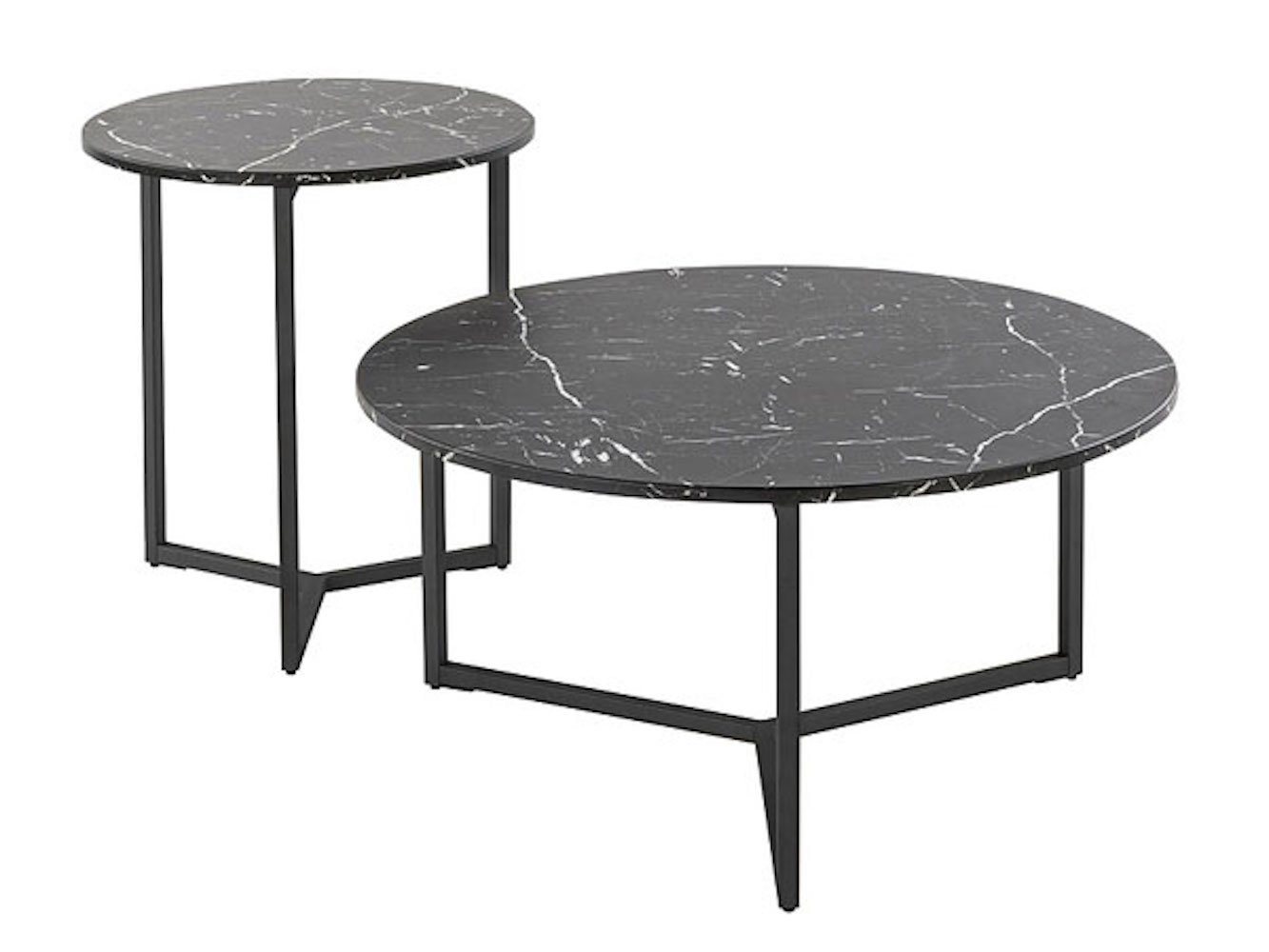 Feldmann-Wohnen Couchtisch Ravello (1-St), 50x50cm 80x80cm Marmor schwarz von Feldmann-Wohnen