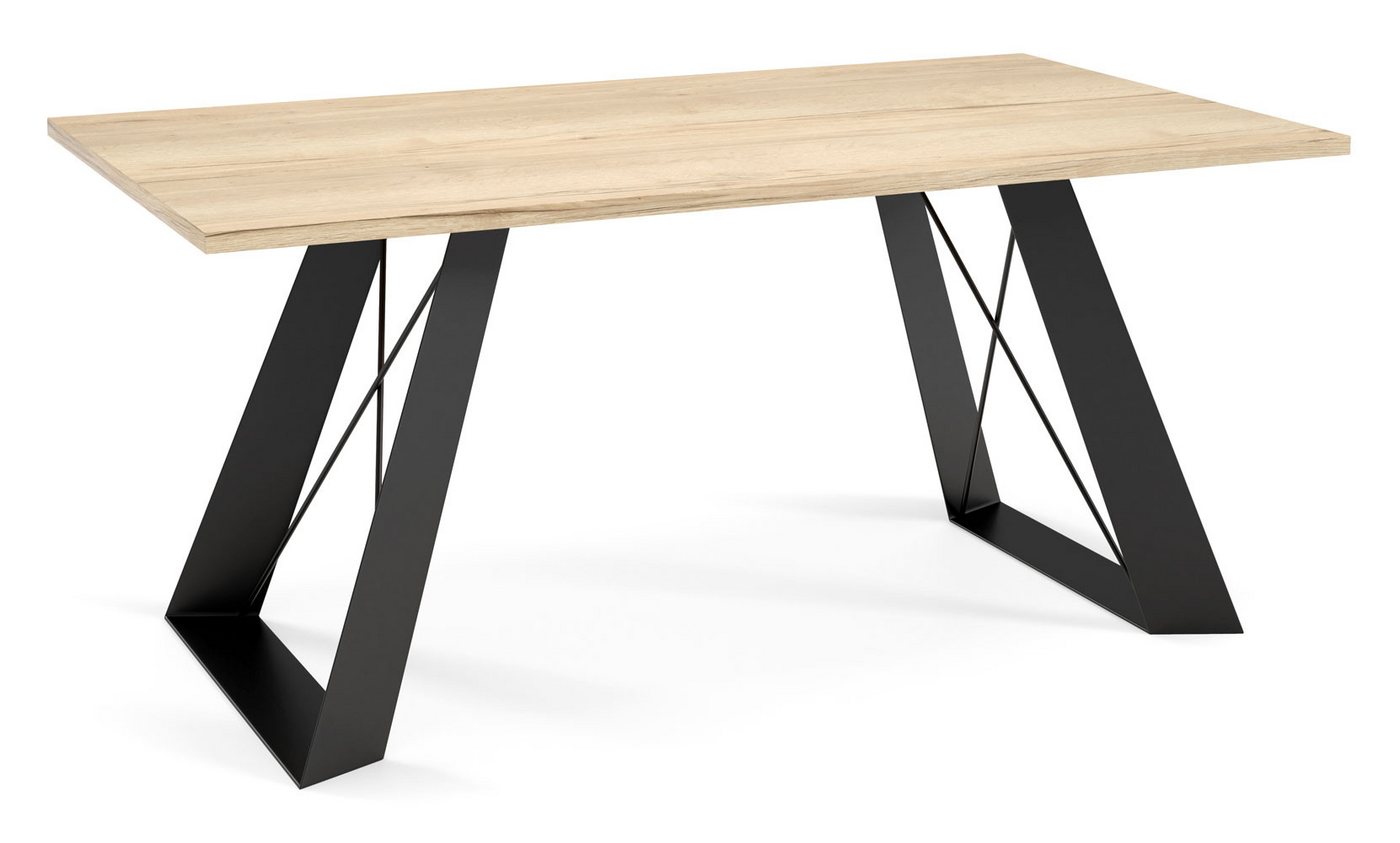 Feldmann-Wohnen Couchtisch Satis (wählbar aus 16 verschiedenen Tischplatten, 1-St., pulverbeschichtetes Gestell, besonders attraktiv, schlicht elegant), 110x60x50cm Couchtisch von Feldmann-Wohnen