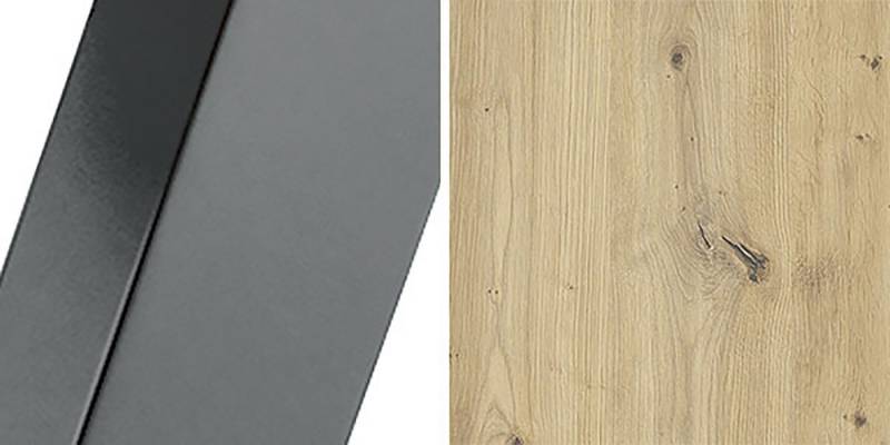 Feldmann-Wohnen Couchtisch Satis (wählbar aus 16 verschiedenen Tischplatten, 1-St., pulverbeschichtetes Gestell, besonders attraktiv, schlicht elegant), 110x60x50cm Couchtisch von Feldmann-Wohnen