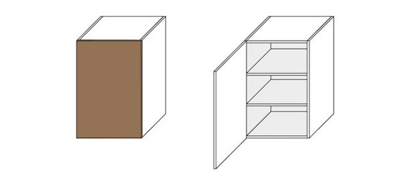 Feldmann-Wohnen Drehtürenschrank Ferrum (Ferrum, 1-St., 1-teilig) 50cm perlweiß matt / tabacco wildeiche 1-türig von Feldmann-Wohnen