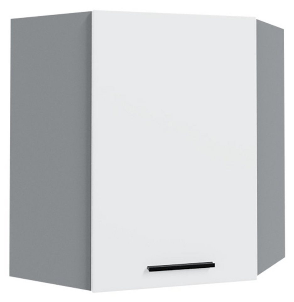 Feldmann-Wohnen Eckhängeschrank Bonn (1-türig, 2 Einlegeböden, 1-St., moderne Optik, MDF Fronten) BO-W10/60 Küchenschrank 1-türig 60x60cm eiche artisan Front weiß matt von Feldmann-Wohnen