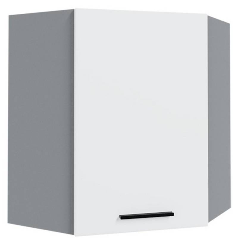 Feldmann-Wohnen Eckhängeschrank Bonn (1-türig, 2 Einlegeböden, 1-St., moderne Optik, MDF Fronten) BO-W10/60 Küchenschrank 1-türig 60x60cm eiche artisan Front weiß matt von Feldmann-Wohnen