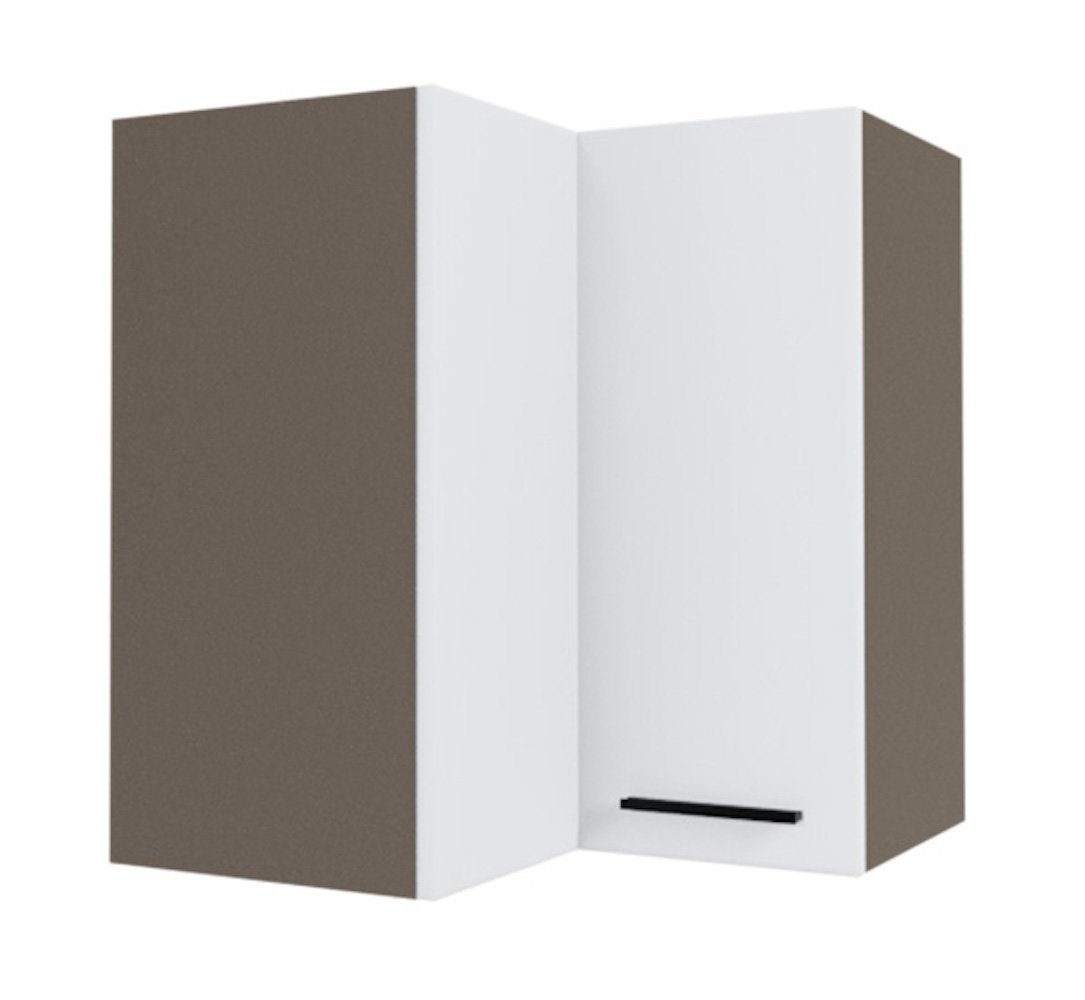 Feldmann-Wohnen Eckhängeschrank Bonn (2-türig, 3 Einlegeböden, 1-St., moderne Optik, MDF Fronten) BO-W12/60 Küchenschrank 2-türig 60x60cm eiche artisan Front weiß matt von Feldmann-Wohnen