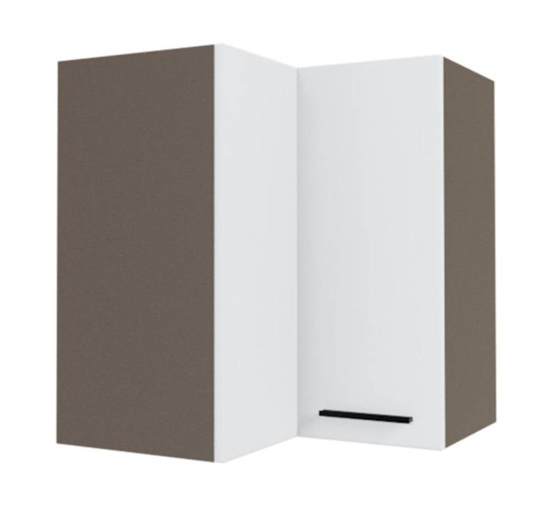 Feldmann-Wohnen Eckhängeschrank Bonn (2-türig, 3 Einlegeböden, 1-St., moderne Optik, MDF Fronten) BO-W12/60 Küchenschrank 2-türig 60x60cm eiche artisan Front weiß matt von Feldmann-Wohnen