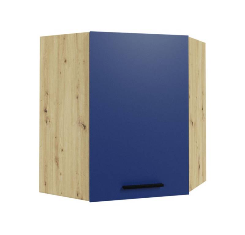 Feldmann-Wohnen Eckhängeschrank Bonn (W10/60, 1-türig, 2 Einlegeböden, 1-St., moderne Optik, MDF Fronten) Eiche Artisan / marineblau matt von Feldmann-Wohnen