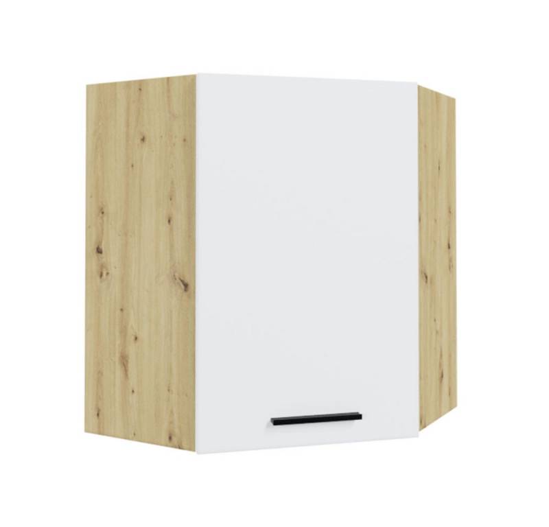 Feldmann-Wohnen Eckhängeschrank Bonn (W10/60, 1-türig, 2 Einlegeböden, 1-St., moderne Optik, MDF Fronten) Eiche Artisan / weiß matt von Feldmann-Wohnen