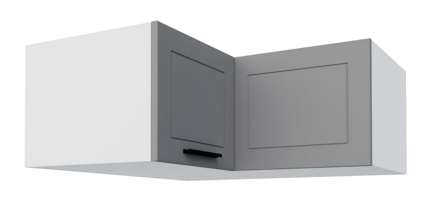 Feldmann-Wohnen Eckhängeschrank Kvantum (2-türig, 1 Fach, Türanschlag beidseitig, Soft-Close, 1-St., Fronten mit dekorativen Fräsungen und leicht abgerundeten Ecken) 90x90x36cm eiche artisan - mint matt (Q-W14/90/36) von Feldmann-Wohnen