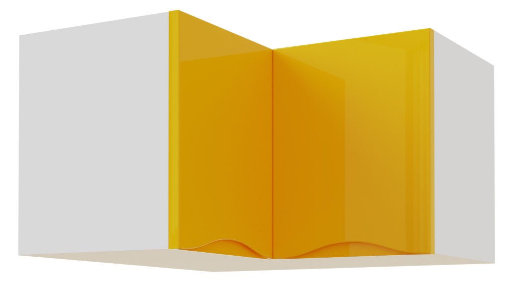 Feldmann-Wohnen Eckhängeschrank Napoli (Hochglanz lackiert, 1-St., Spanplatte mit pflegeleichter Kunststoffoberfläche, MDF) 60cm Front- und Korpusfarbe wählbar grifflos 2-türig von Feldmann-Wohnen