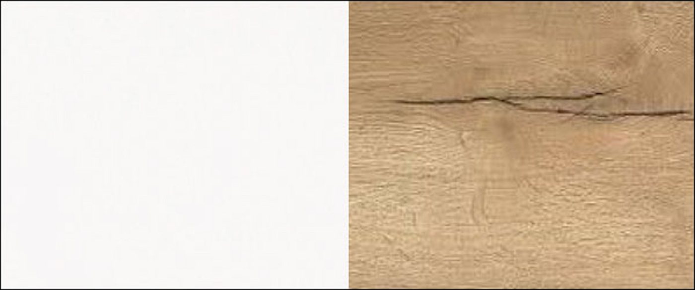 Feldmann-Wohnen Eckschrank Arezzo (1-St) 90x90x82cm grifflos weiß - Halifax Eiche (AZ-D12/90/kosz) von Feldmann-Wohnen