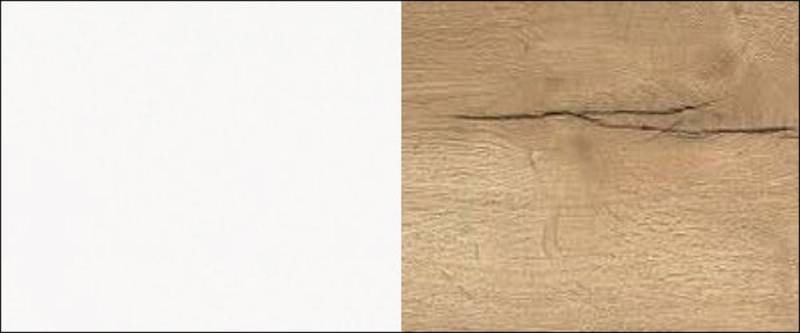 Feldmann-Wohnen Eckschrank Arezzo (1-St) 90x90x82cm grifflos weiß - Halifax Eiche (AZ-D12/90/kosz) von Feldmann-Wohnen