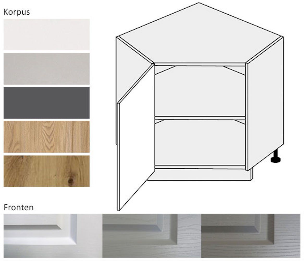 Feldmann-Wohnen Eckschrank Elbing (Elbing, 1-St) 84cm Front-, Korpusfarbe und Ausstattung wählbar 1-türig von Feldmann-Wohnen