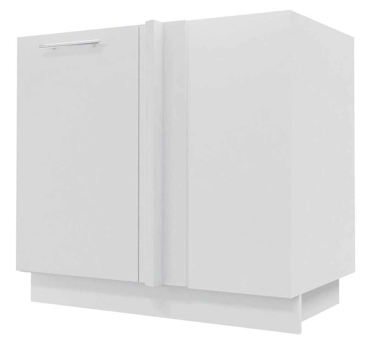 Feldmann-Wohnen Eckschrank Essen (Türscharniere mit Soft-Close-Funktion, variable Türmontage, 1-St., abrieb- /kratzfeste Acrylfronten (Ultrahochglanz), Reling Metallgriffe) 90x50x82cm Front- und Korpusfarbe wählbar 1-türig mit Einlegeboden von Feldmann-Wohnen