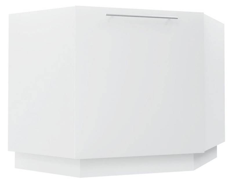 Feldmann-Wohnen Eckschrank Essen (mit Einlegeboden oder Topfkarussell mit 2 Ablagen, mit Soft-Close, 1-St., Acrylfronten (Ultrahochglanz), mit Glanztiefe, abrieb- / kratzfest) 90x90x83cm Front-, Korpusfarbe & Ausführung wählbar mit 1 Tür von Feldmann-Wohnen