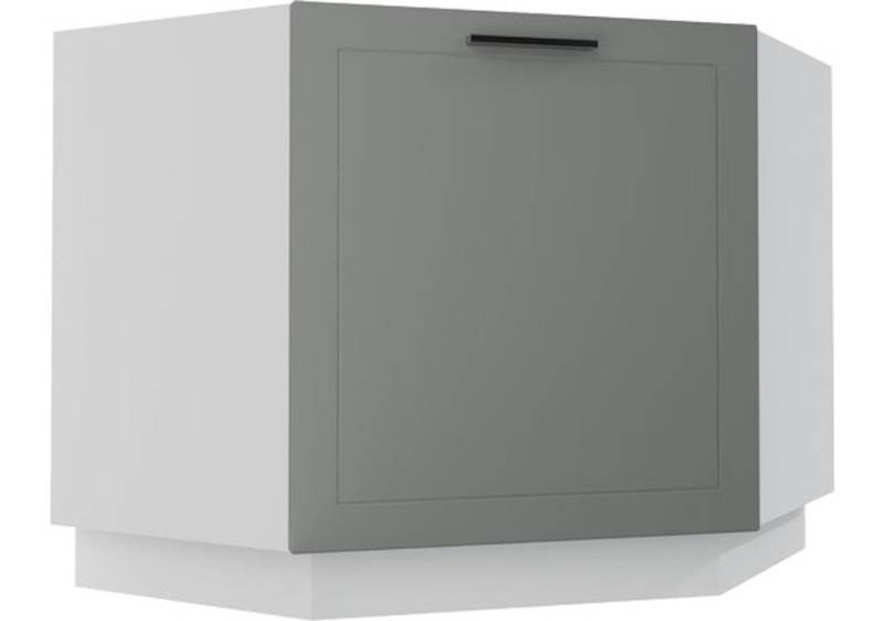 Feldmann-Wohnen Eckschrank Kvantum (Türscharniere mit Soft-Close-Funktion, 1-St., Fronten mit dekorativen Fräsungen und leicht abgerundeten Ecken) 90x50x82cm grau - dust grey matt (Q-D12R/90) von Feldmann-Wohnen