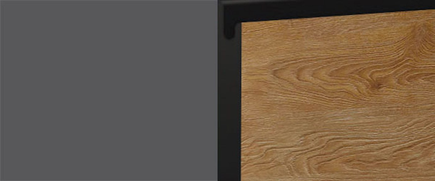 Feldmann-Wohnen Eckschrank Treviso (1-St) 90x90x82cm grifflos lava - Pembroke-schwarz (TR-D12R/90) von Feldmann-Wohnen