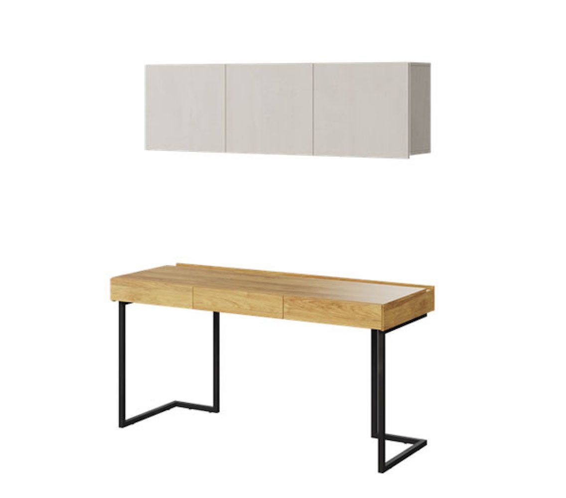 Feldmann-Wohnen Eckschreibtisch Teen Flex (Teen Flex, 1-St., Kinderzimmer-Set), 2-teilig Hickory Natur betonfarben von Feldmann-Wohnen