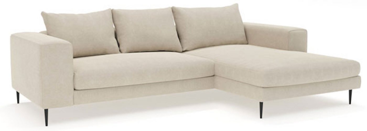 Feldmann-Wohnen Ecksofa Austin, 1 Teile, 275x170x83cm beige Recamiere rechts mit Kissen von Feldmann-Wohnen