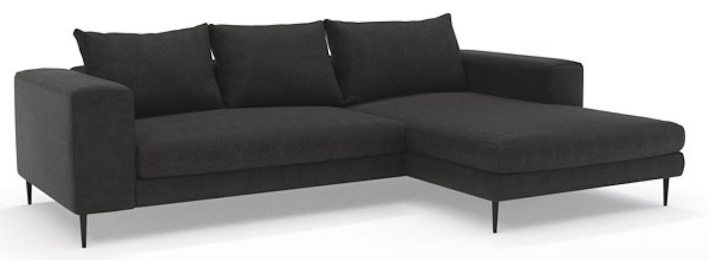 Feldmann-Wohnen Ecksofa Austin, 1 Teile, 275x170x83cm graphit Recamiere rechts mit Kissen von Feldmann-Wohnen