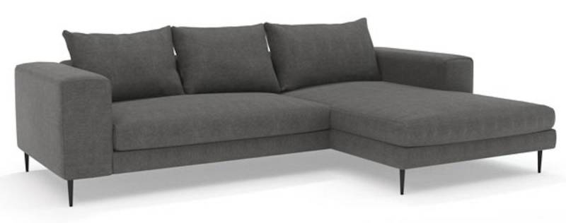 Feldmann-Wohnen Ecksofa Austin, 1 Teile, 275x170x83cm dunkelgrau Recamiere rechts mit Kissen von Feldmann-Wohnen