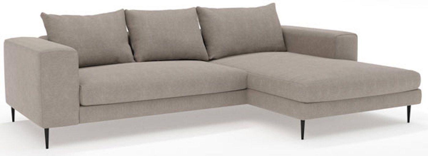 Feldmann-Wohnen Ecksofa Austin, 1 Teile, 275x170x83cm taupe grau Recamiere rechts mit Kissen von Feldmann-Wohnen