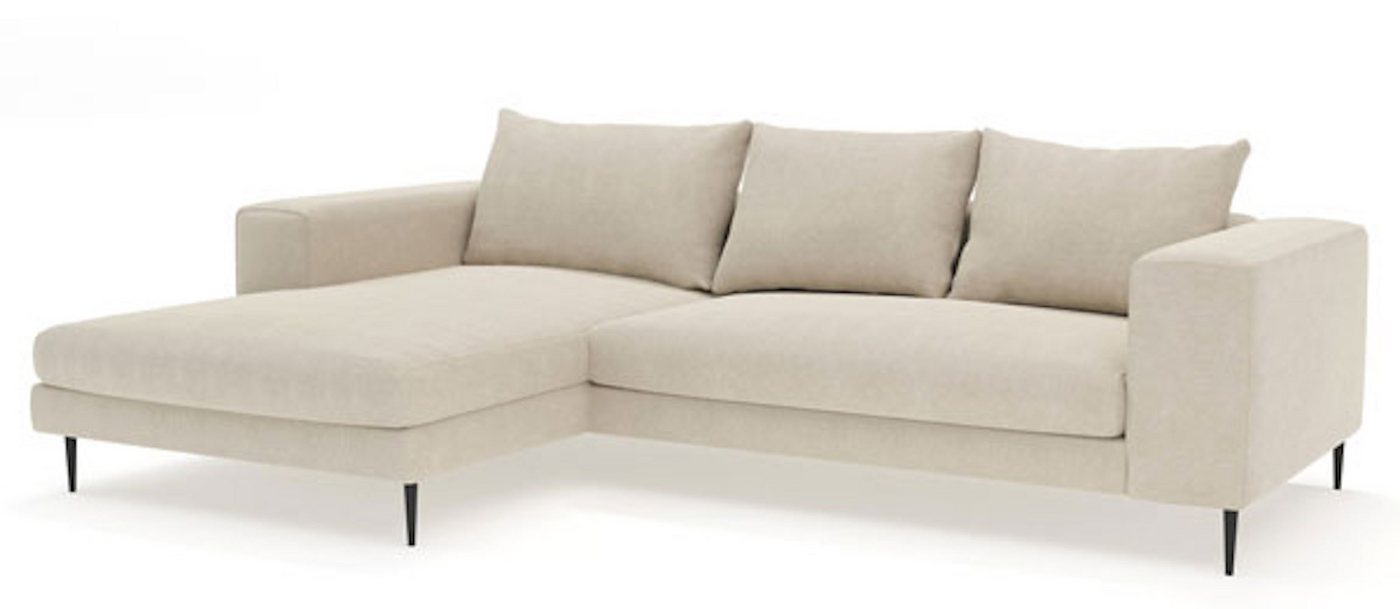 Feldmann-Wohnen Ecksofa Austin, 1 Teile, 275x170x83cm beige Recamiere links mit Kissen von Feldmann-Wohnen