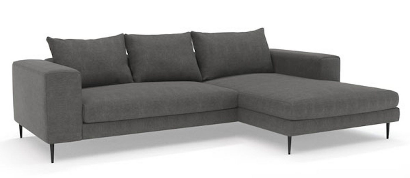 Feldmann-Wohnen Ecksofa Austin, 1 Teile, 295x170x83cm dunkelgrau Recamiere rechts mit Schlaffunktion von Feldmann-Wohnen