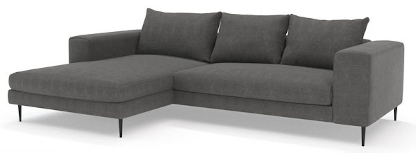 Feldmann-Wohnen Ecksofa Austin, 1 Teile, 295x170x83cm dunkelgrau Recamiere links mit Schlaffunktion von Feldmann-Wohnen