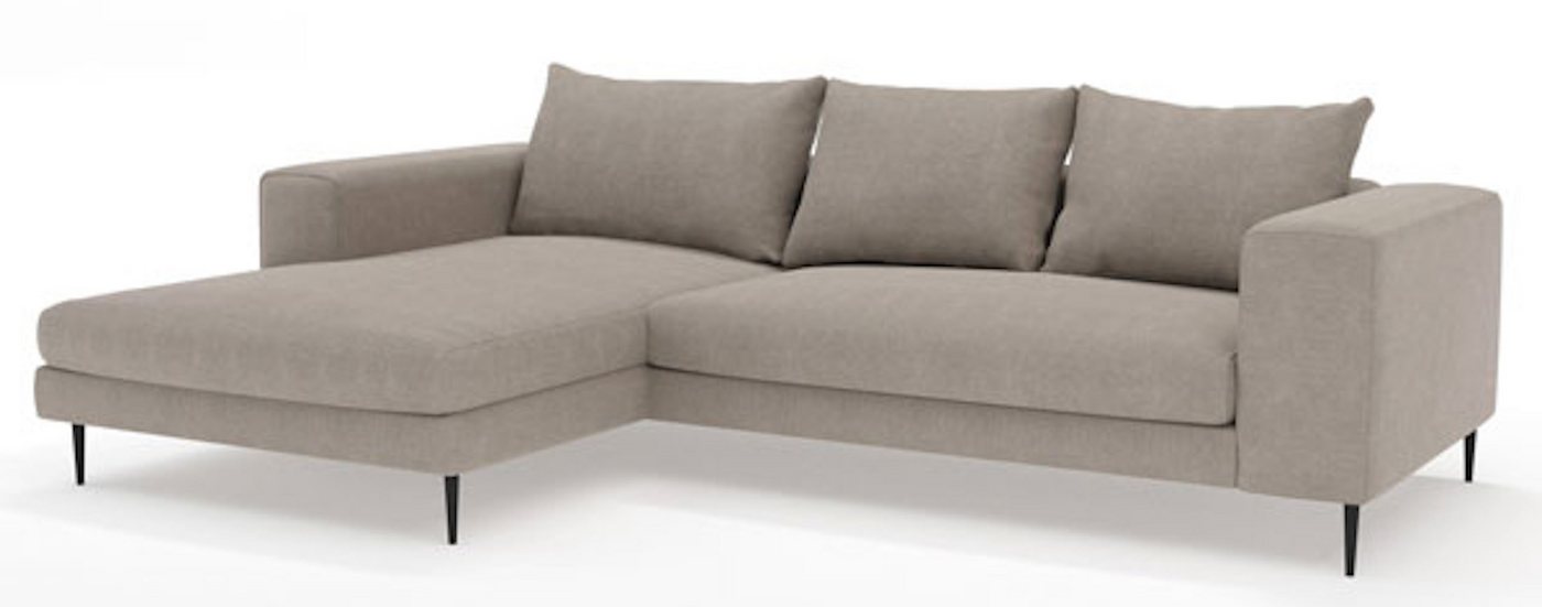 Feldmann-Wohnen Ecksofa Austin, 1 Teile, 295x170x83cm taupe grau Recamiere links mit Schlaffunktion von Feldmann-Wohnen