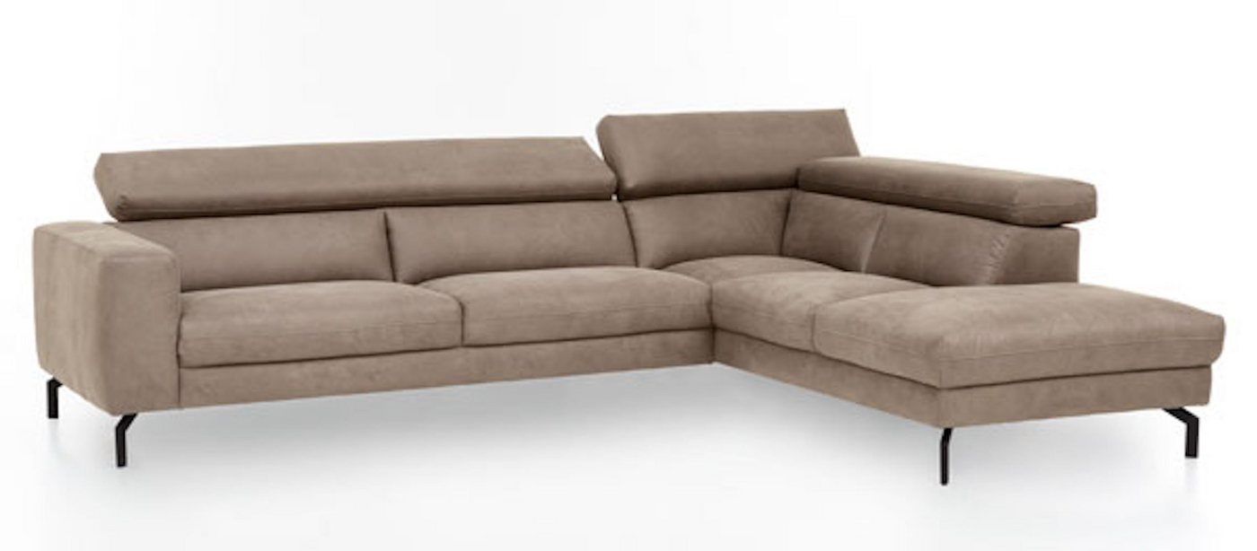 Feldmann-Wohnen Ecksofa Chenna, Chennai 1 Teile, 284x233x76-96cm beige Ottomane rechts von Feldmann-Wohnen