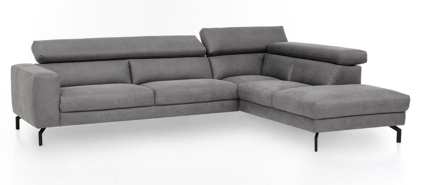 Feldmann-Wohnen Ecksofa Chenna, Chennai 1 Teile, 284x233x76-96cm grau Ottomane rechts von Feldmann-Wohnen