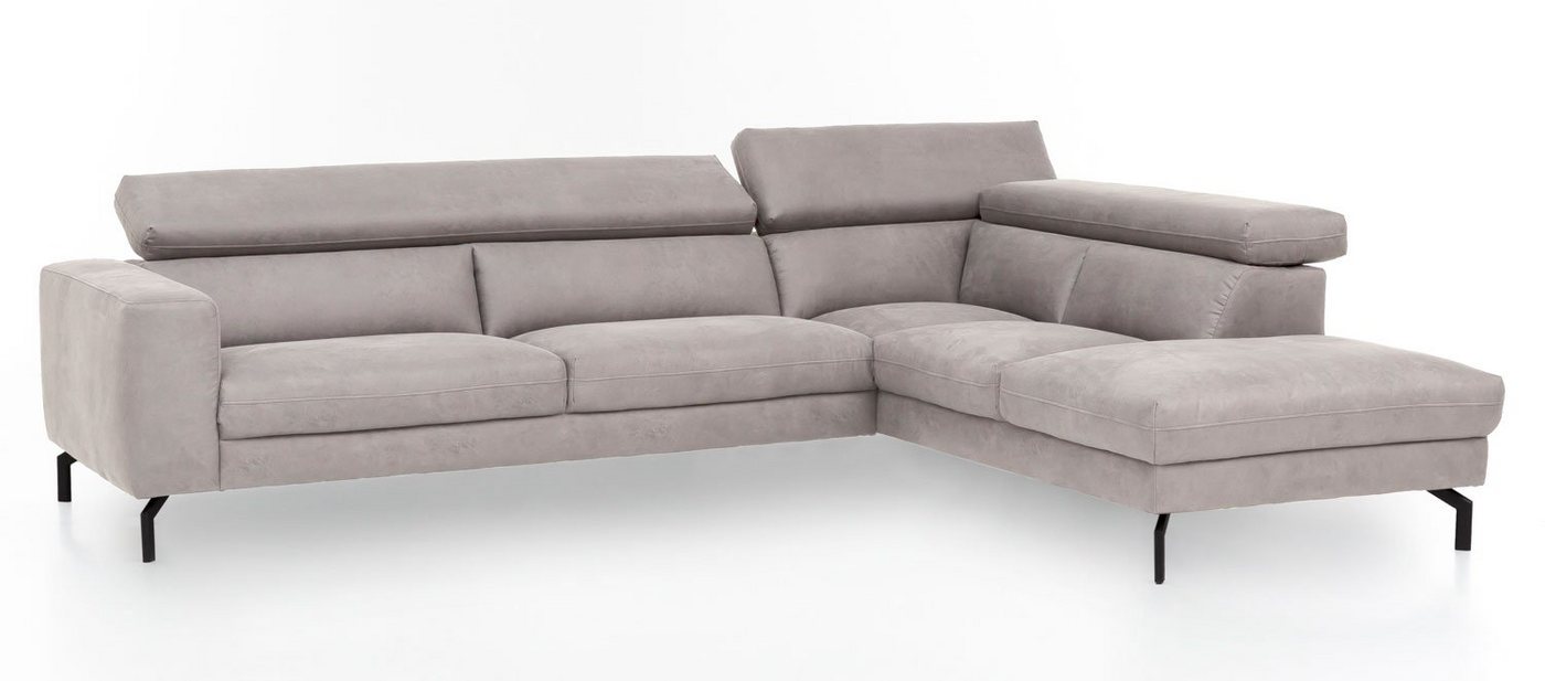 Feldmann-Wohnen Ecksofa Chenna, Chennai 1 Teile, 284x233x76-96cm silber Ottomane rechts von Feldmann-Wohnen