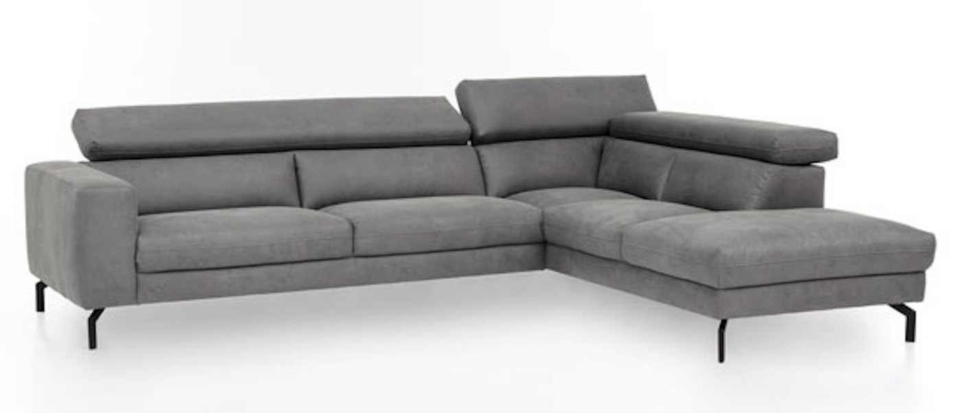 Feldmann-Wohnen Ecksofa Chenna, Chennai 1 Teile, 305x233x76-96cm grau Ottomane rechts von Feldmann-Wohnen