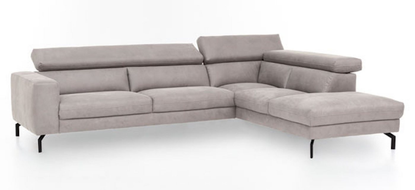 Feldmann-Wohnen Ecksofa Chenna, Chennai 1 Teile, 305x233x76-96cm silber Ottomane rechts von Feldmann-Wohnen