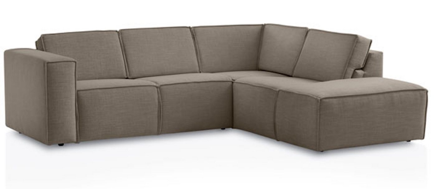 Feldmann-Wohnen Ecksofa Doha, Doha 1 Teile, 255x220x80cm taupe grau Ottomane rechts von Feldmann-Wohnen