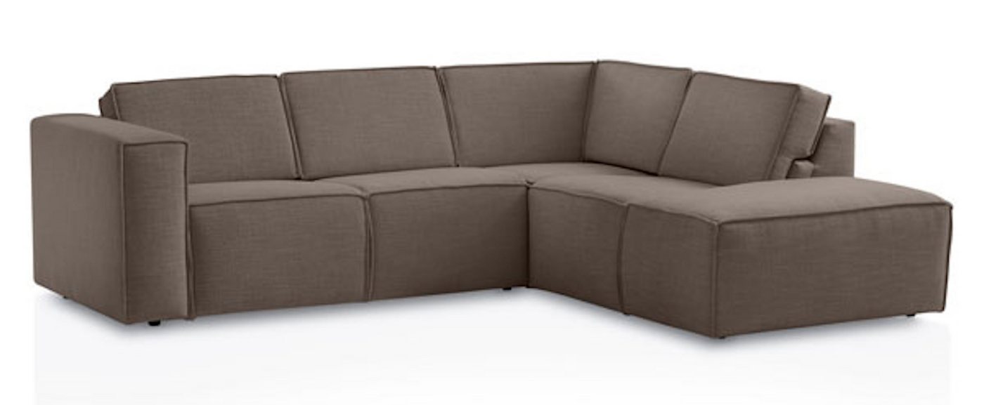 Feldmann-Wohnen Ecksofa Doha, Doha 1 Teile, 255x220x80cm braun Ottomane rechts von Feldmann-Wohnen