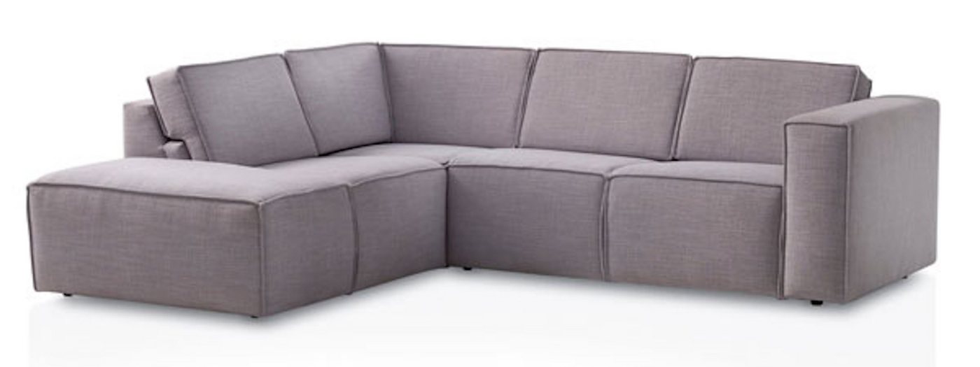 Feldmann-Wohnen Ecksofa Doha, Doha 1 Teile, 255x220x80cm hellgrau Ottomane links von Feldmann-Wohnen