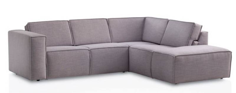 Feldmann-Wohnen Ecksofa Doha, Doha 1 Teile, 255x220x80cm hellgrau Ottomane rechts von Feldmann-Wohnen