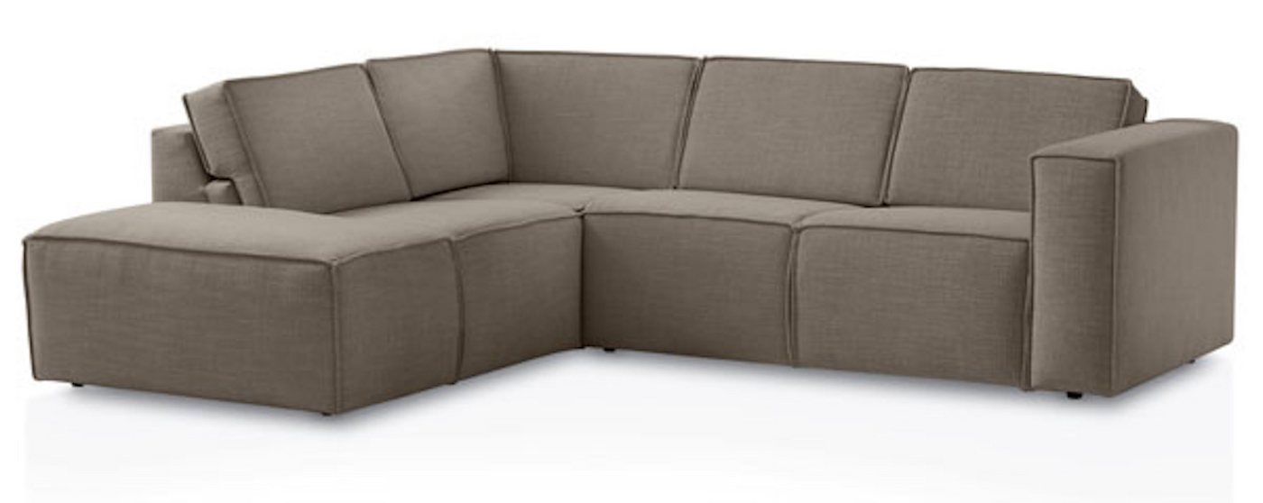 Feldmann-Wohnen Ecksofa Doha, Doha 1 Teile, 255x220x80cm taupe grau Ottomane links von Feldmann-Wohnen