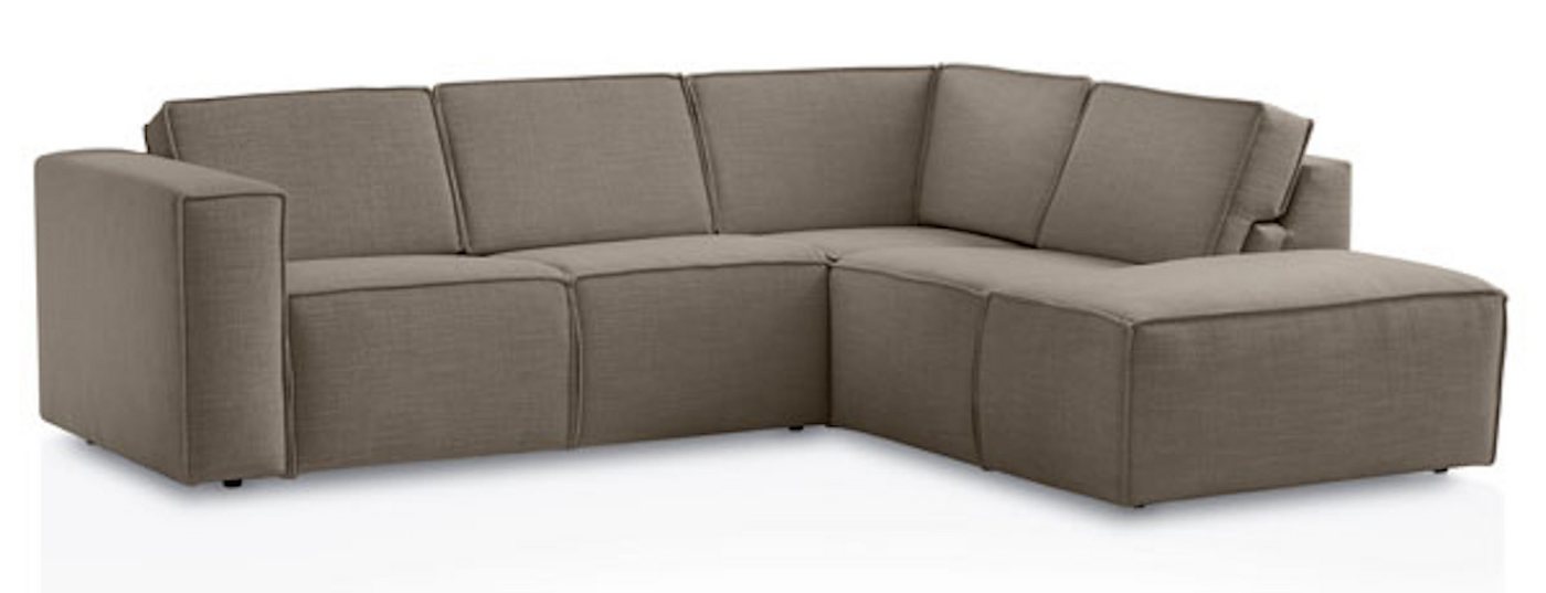 Feldmann-Wohnen Ecksofa Doha, Doha 1 Teile, 275x220x80cm taupe grau Ottomane rechts von Feldmann-Wohnen