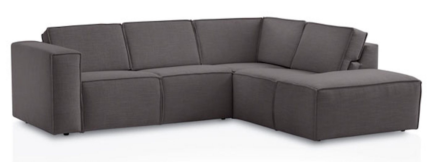 Feldmann-Wohnen Ecksofa Doha, Doha 1 Teile, 275x220x80cm dunkelgrau Ottomane rechts von Feldmann-Wohnen