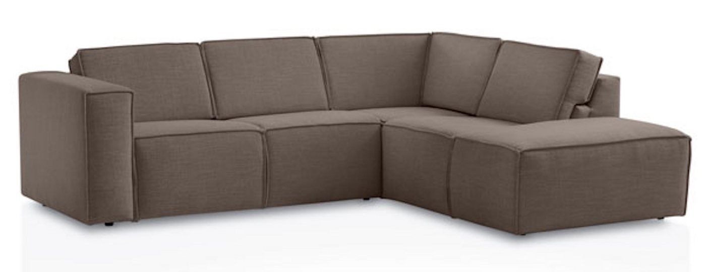 Feldmann-Wohnen Ecksofa Doha, Doha 1 Teile, 275x220x80cm braun Ottomane rechts von Feldmann-Wohnen