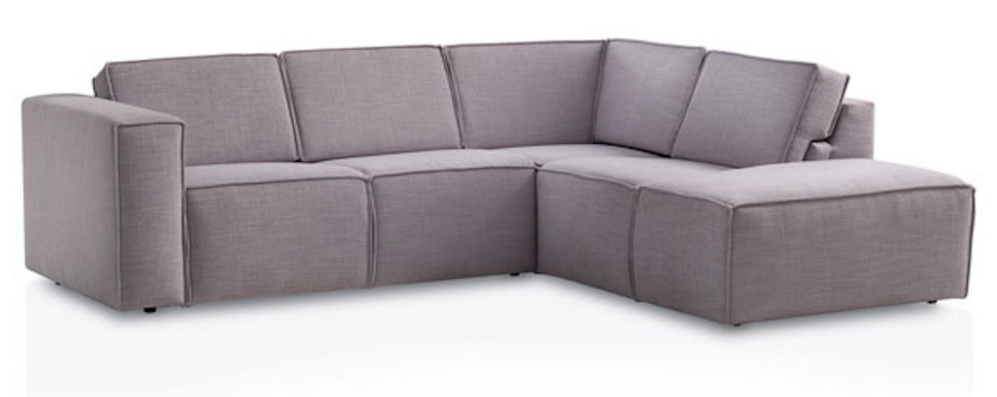 Feldmann-Wohnen Ecksofa Doha, Doha 1 Teile, 275x220x80cm hellgrau Ottomane rechts von Feldmann-Wohnen