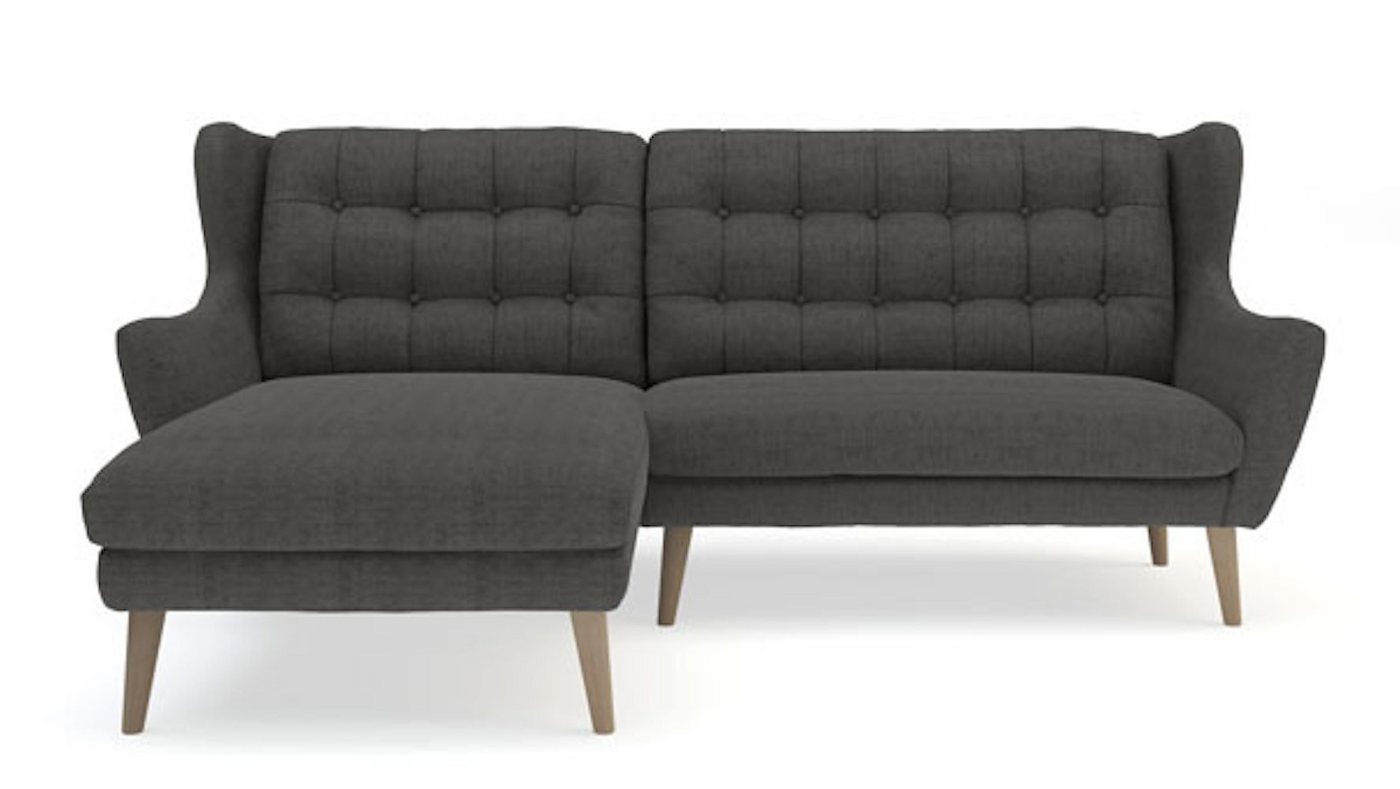 Feldmann-Wohnen Ecksofa Hanoi, 1 Teile, 250x173x107cm dunkelgrau Recamiere links von Feldmann-Wohnen