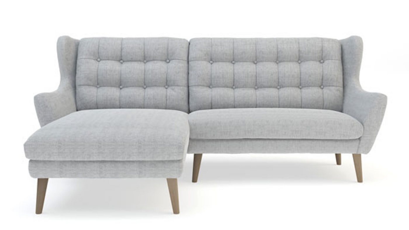 Feldmann-Wohnen Ecksofa Hanoi, 1 Teile, 250x173x107cm hellgrau Recamiere links von Feldmann-Wohnen