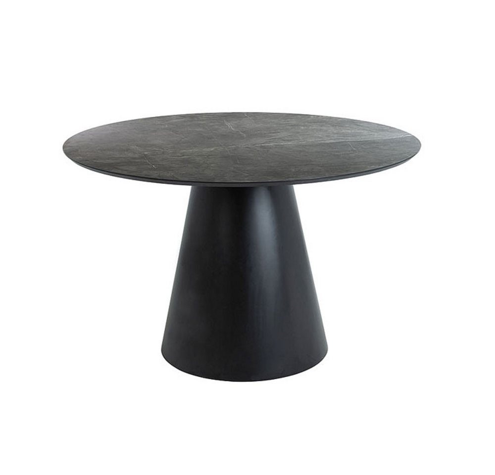 Feldmann-Wohnen Esstisch Angel (MDF Tischplatte in Marmor, 1-St., moderne Optik, runde Tischplatte), 120x120cm Marmor grau schwarz von Feldmann-Wohnen