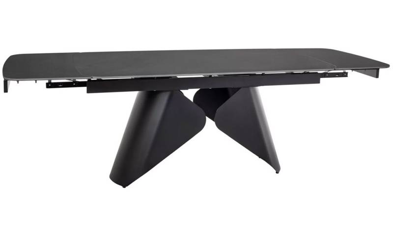 Feldmann-Wohnen Esstisch Armando (Tischplatte ausziehbar bis 240cm, 1-St., Marmor Optik, Tischplatte aus gehärtetem Glas), 160-240x90x76cm ausziehbar Schwarz Marmor / Schwarz von Feldmann-Wohnen