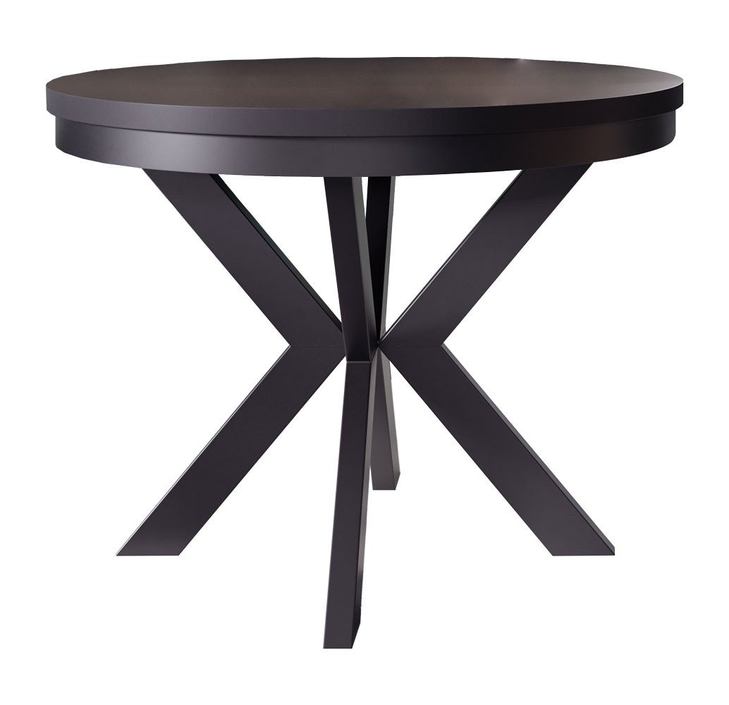 Feldmann-Wohnen Esstisch Edder (mit 2 Erweiterungsstücken und Metallgestell, 1-St., mit 2 Erweiterungsstücken, Metallrahmen und Metallgestell), 100 / 176cm ausziehbar Sherman Eiche Anthrazit von Feldmann-Wohnen